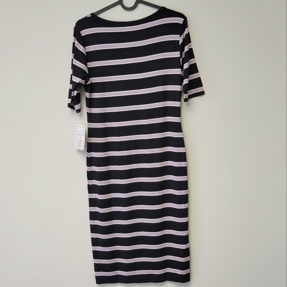 Lularoe Julia striped midi dress Black XS - Picture 2 of 7